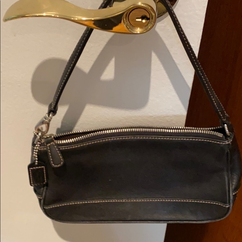 COACH - black  genuine leather lightly worn